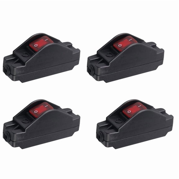 4X 16A 220V On/Off Inline Cord Switch Button Inline Cord Switch for Electrical Appliances