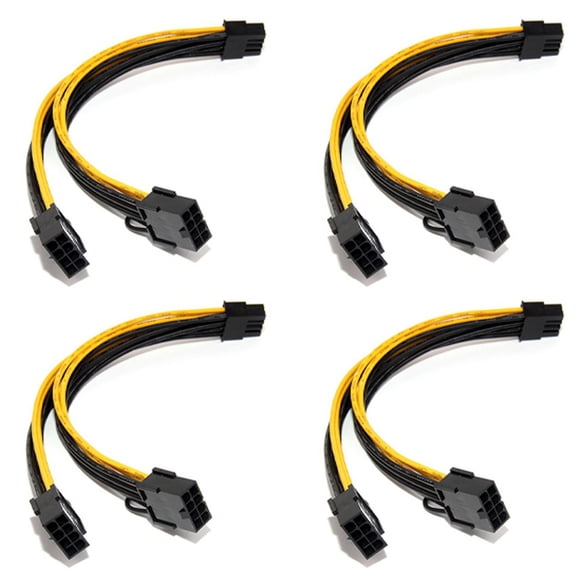 4X 18AWG 8Pin to Dual 8Pin(6+2) Power Cable GPU Power Cable for K80 M40 M60 P40 P100 ,20CM