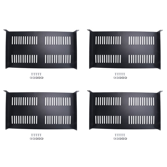 4X 1U Server Rack Mount Shelf Vented Cantilever Tray for 19Inch Network Equipment Rack & Cabinet