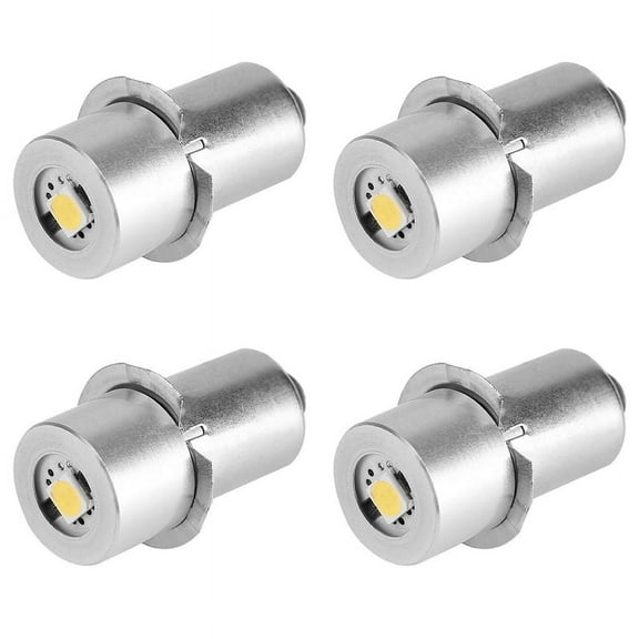 4X 1W P13.5S Led Flashlight Bulb, 100-110LM 2700-7000K Replacement Bulb Torch Lamp Emergency Work Light(3V),4 x LED Flashlight Replacement Bulb,white
