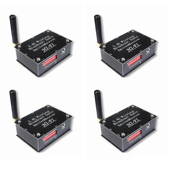 4X 2.4G Hifi Wireless Audio Transmission Transceiver Supports One Transmitter and Multiple Receivers for Stereo Sound