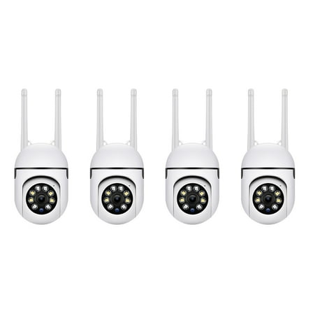 4X , 2.4GHz WiFi Cameras for Home Security, 1080P Dome Surveillance Cameras 360 View, 2-Way,4 x Host 4 x Data cable 4 x Screw package 4 x English instruction manual,white