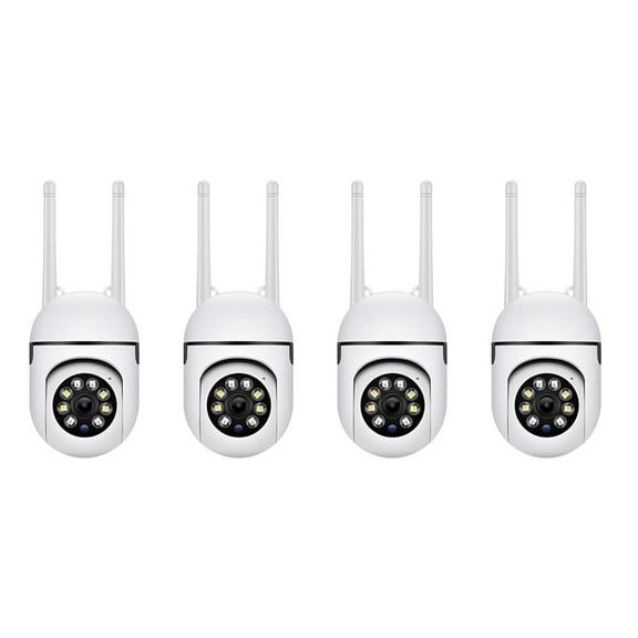 4X , 2.4GHz WiFi Cameras for Home Security, 1080P Dome Surveillance Cameras 360 View, 2-Way,4 x Host 4 x Data cable 4 x Screw package 4 x English instruction manual,white