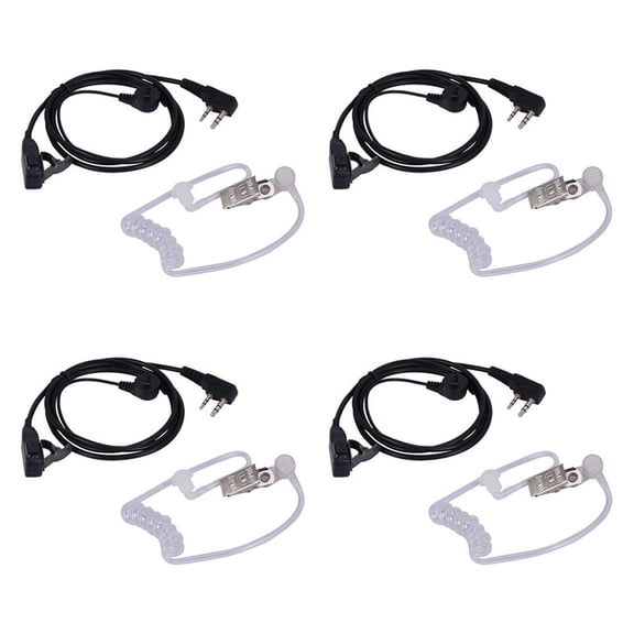 4X 2 Pin Covert Acoustic Air Tube Mic Microphone Earphone Earbud Headset Earpiece Headphone for