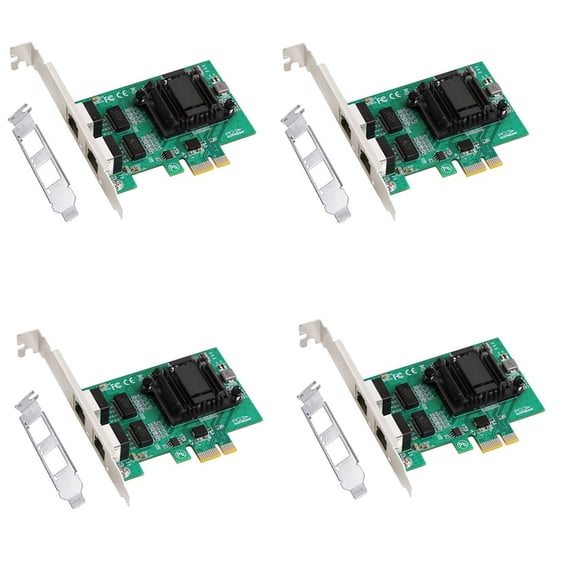 4X 2-Port Gigabit PCIe Network Card 1000M Dual Ports PCI Express Ethernet Adapter with 82571EB LAN NIC Card for Windows