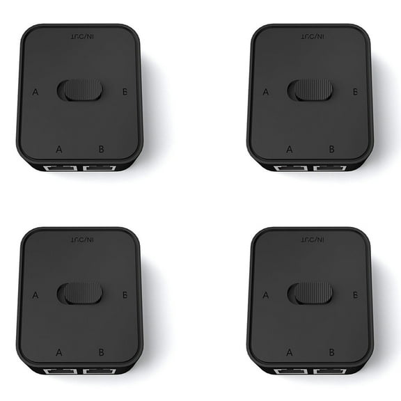 4X 2 Port RJ45 LAN CAT6 Network Switch  1000Mbps 2in1 Out/1 in 2 Out Internal External Network Switcher Splitter