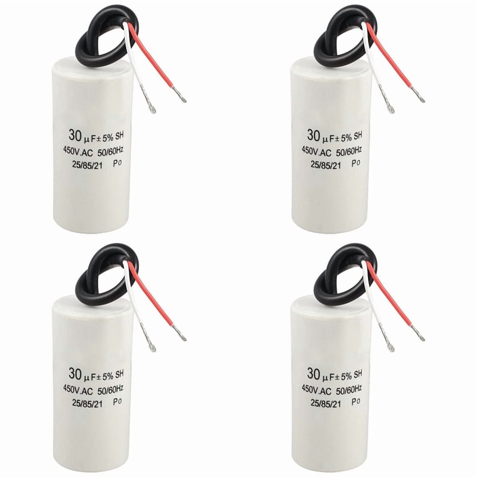 4X 2-Wired Cord 30uF 450VAC 50/60Hz CBB60 Motor Run Capacitor - Walmart.com