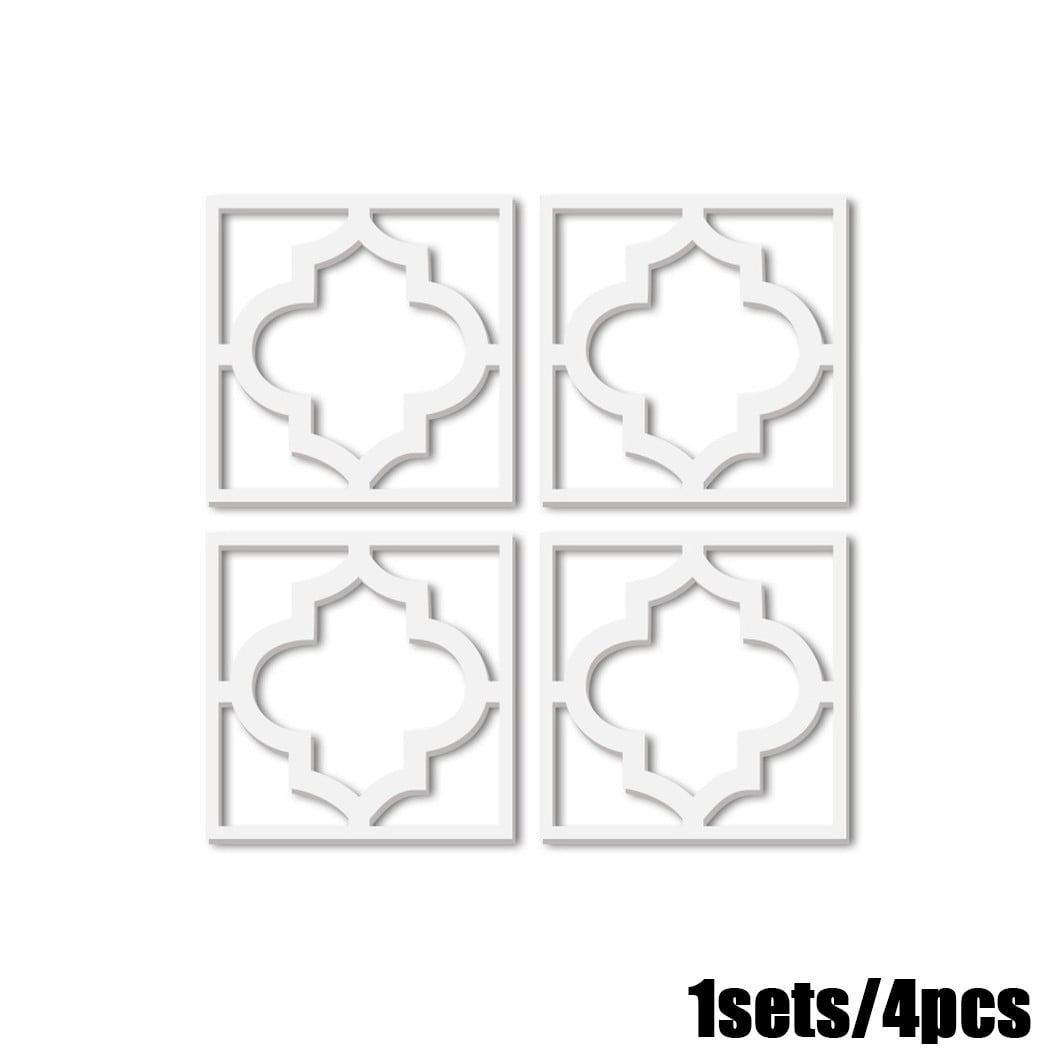 4X 20*20CM PS Board Mirror Wall Stickers Bedroom Decal DIY Home Art