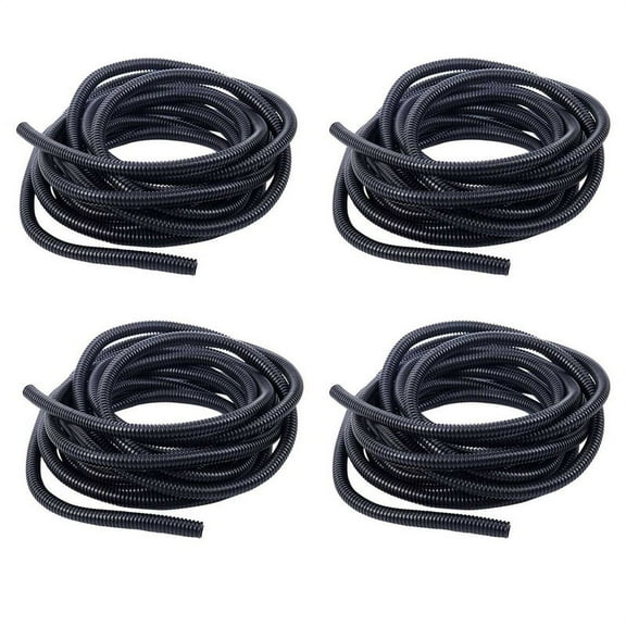 4X 20 Ft Split Wire Conduit Polyethylene Tubing Black Color Sleeve Tube 10mm Inner Diameter