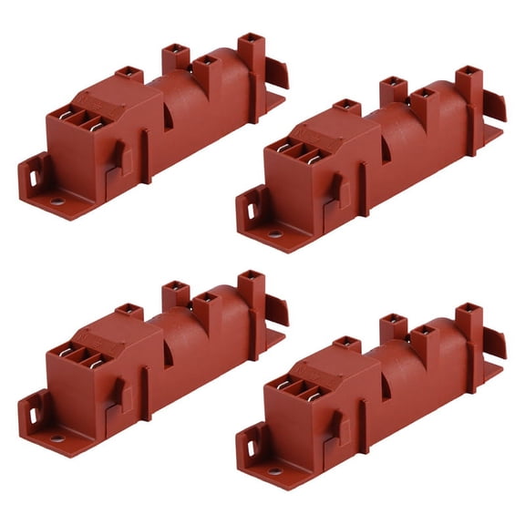 4X 220-240V Gas Stove Ac Pulse Igniter with Four Terminal Connections Safe Tool,4 x Oven ignition accessories,Red-brown
