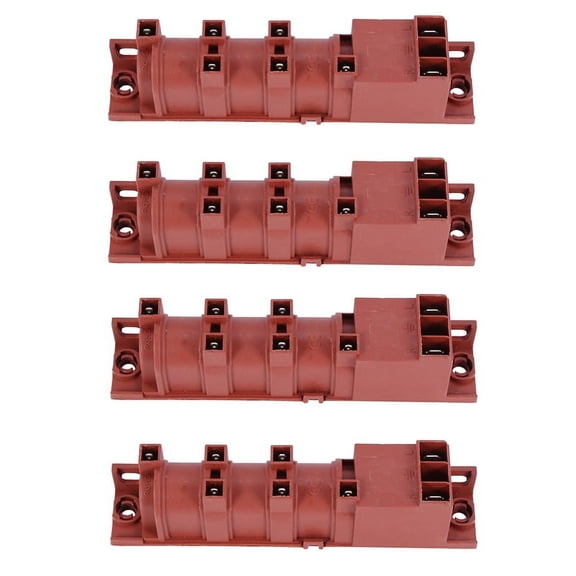 4X 220V Gas Stove Ac Pulse Igniter with Six Terminals Gas Water Heater Parts Igniter for Cooktop Range,4 x Ignitor Pulse,Red-brown