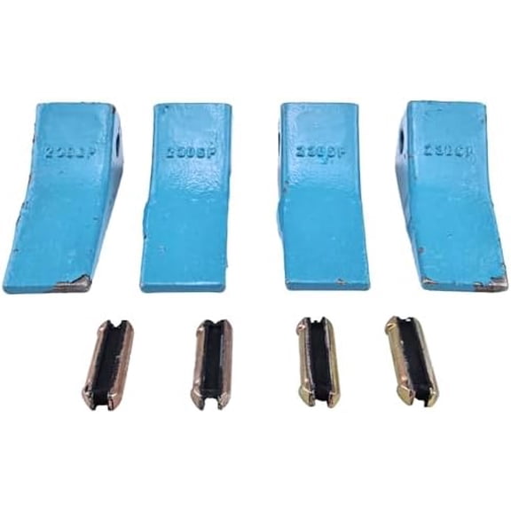 4X 230SP Forged Backhoe Bucket Teeth with 23FP Pins 230CSP Compatible with 23 & 230 Series Skid Steer Loaders and Excavators$$Tools