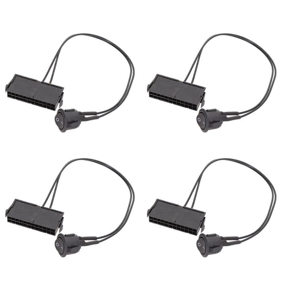 4X 24 Pin Female ATX PSU Power Supply Tester Up Jumper on OFF Switch Cable 18AWG 30CM