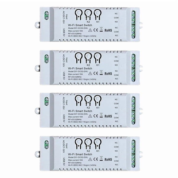 4X 2CH WiFi Smart Switch DIY Timer  7-32V 2.4G WiFi+RF433+BT Home Automation Module for   Home IFTT