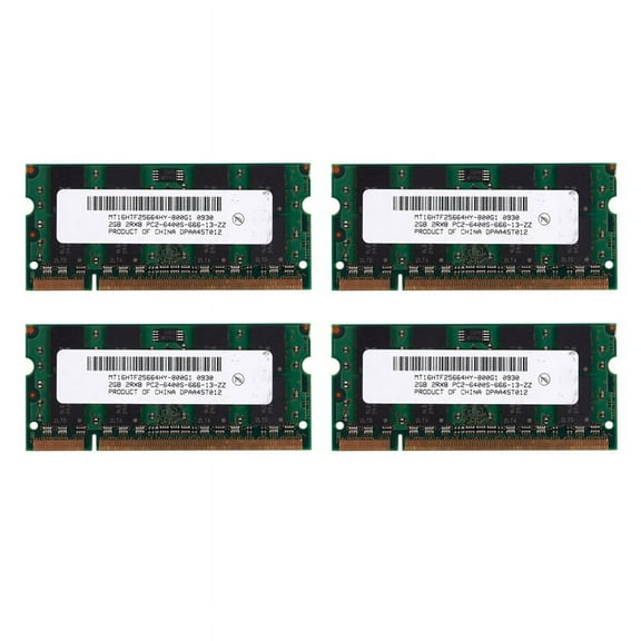 4X 2GB DDR2 PC2-6400 800MHz 200Pin 1.8V Laptop Memory SO-DIMM Notebook RAM,4* Memory RAM,green