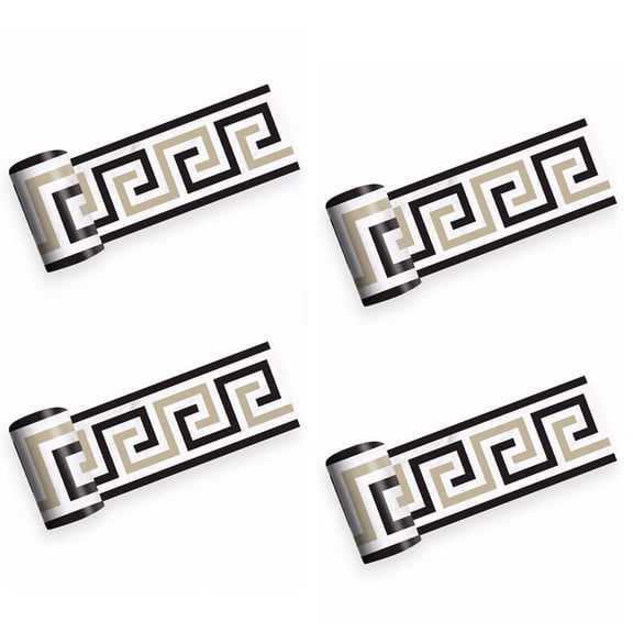 4X 2M Self-Adhesive Side Line Tile Sticker Bathroom Kitchen Restaurant Wall Stair Floor Border Tile Sticker,4 *roll tile sticker with plastic seal,Multi-colored