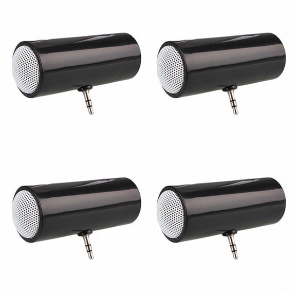 4X 3.5mm Jack Stereo Mini Speaker MP3 Music Player Speaker Amplifier Loudspeaker for Mobile Phone Tablet PC-Black