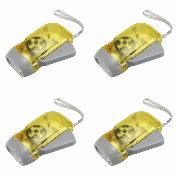 4X 3 LED Dynamo Wind Up Flashlight Hand Press Crank Camping