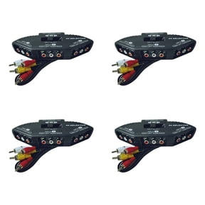 4X 3-Way Audio Video AV Switch Selector Box Splitter W/ Cable for TV X-Box DVD Player Devices
