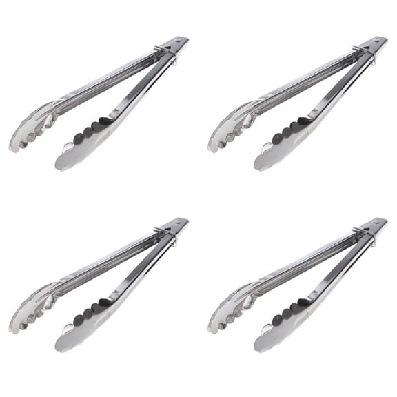 4X 30 cm Stainless Steel Food Tongs