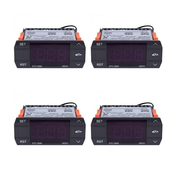 4X -3000 110V-220V 30A Digital Temperature Controller Thermostat with Sensor Controlling Tool,4 x Temperature Controller 4 x Sensor,Black