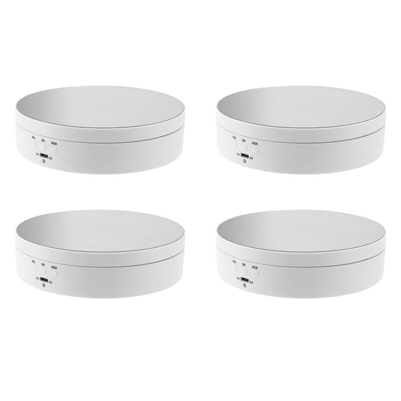 4X 360 Degree Round Rotating Turntable Display Stand Photography Accessories Studio Photo Background New(White)
