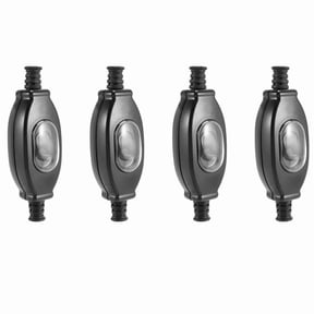 4X 3A 250V 6mm Waterproof in Line Switch Cord Switch IP65 Round Wire Silver Double Cut Switch Dust Switch