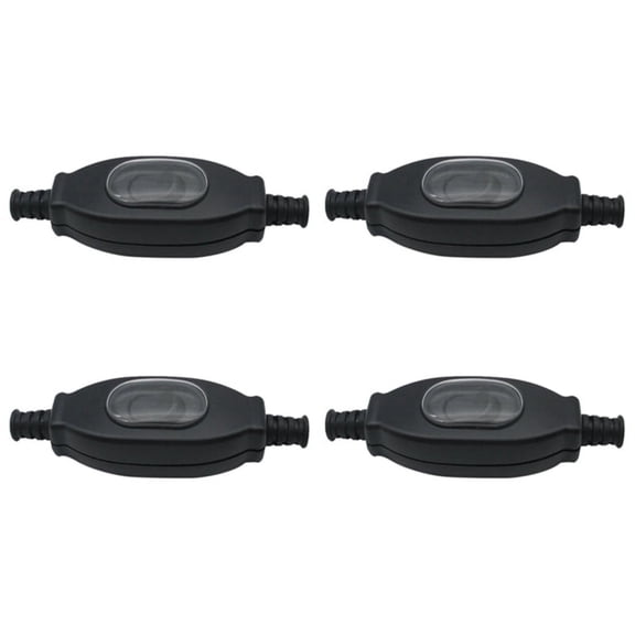 4X 3A 250V 8mm Waterproof In Line Switch Cord Switch IP65 Round Wire Silver Double Cut Switch Dust Switch