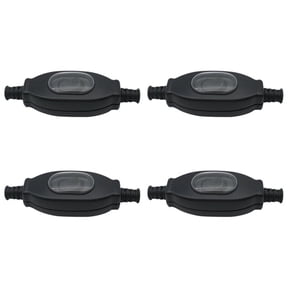 4X 3A 250V 8mm Waterproof In Line Switch Cord Switch IP65 Round Wire Silver Double Cut Switch Dust Switch