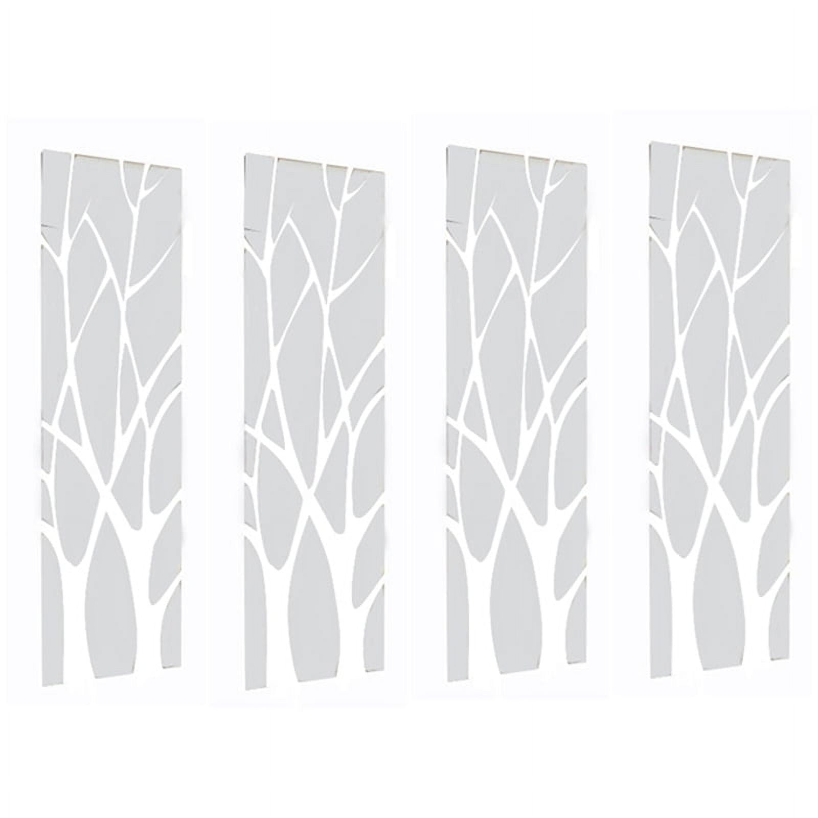 4X 3D Acrylic Tree Mirror Wall Sticker Removable DIY Art Decal Home Decor Mural 100X28CM,4 x Wall Sticker,Silver