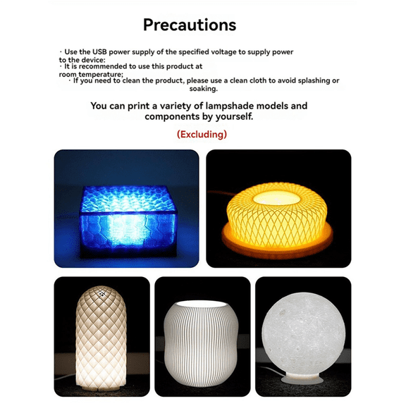 4X 3D Printing Model LED Light LED Spotlight 5V Ultra-Thin Night Light USB Adjustable LED Light for Garage Kit Lamp,4 x LED Light,White