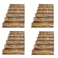 thumbnail image 1 of 4X 3D Stair Sticker Murals Wall Decal-Vintage Landscape Staircase Sticker Mural Tile Step Stair Risers Sticker Removable,24 * Sticker,brown, 1 of 6