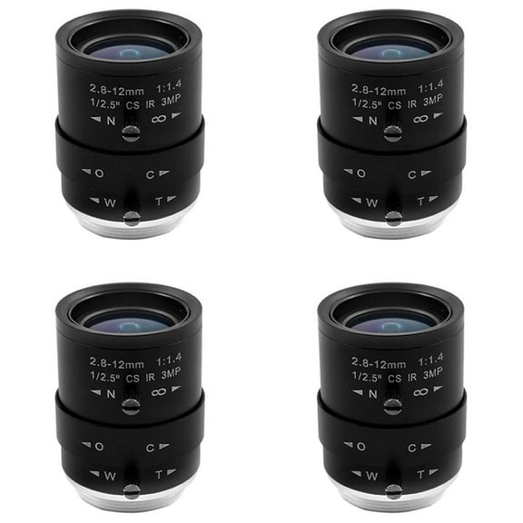 4X 3MP HD CCTV Camera Lens 2.8-12mm Varifocal Manual Zoom Focus Mount for Industrial Security Cameras