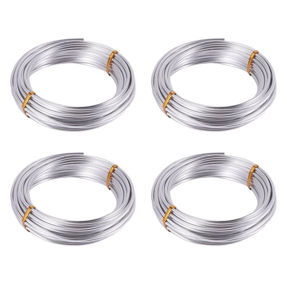 4X 3mm Aluminium Wire 10M Craft Silver for Jewellery Making Clay Modelling Bonsai and Model