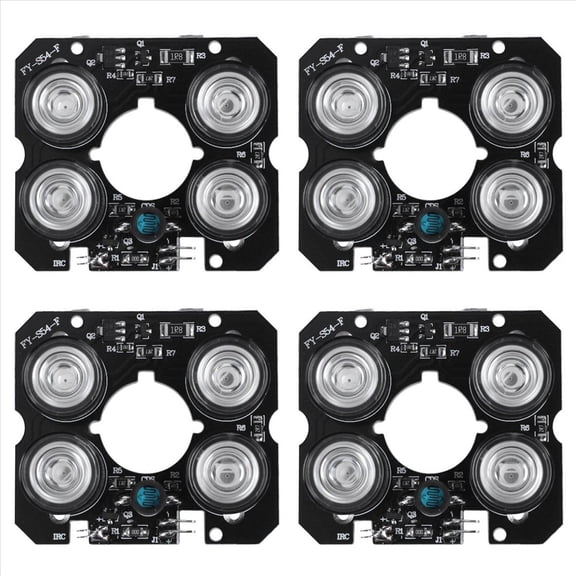 4X 4 Array IR LED Spot Light Infrared 4X IR LED Board for CCTV Cameras Night Vision (52mm Diameter),4 x IR LED Light board,black & gray