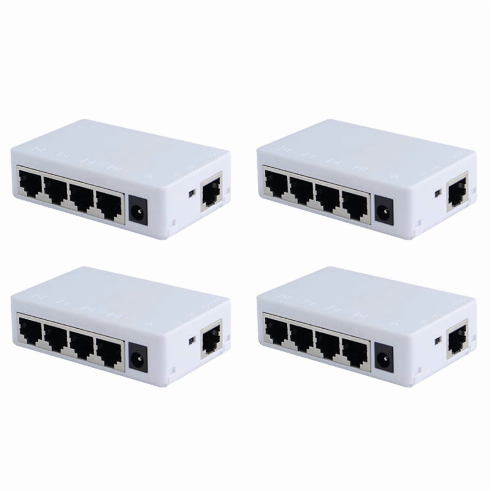 4X 4 Port POE Extender 100Mbps 1 in 4 Out 250 Meters Network Switch Repeater IEEE802.3af/At for PoE Switch NVR IP Camera,4 x 4 Port POE Extender,White