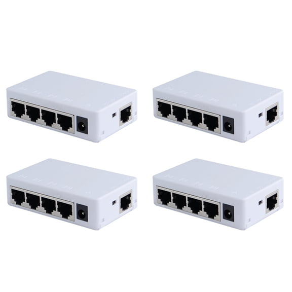 4X 4 Port POE Extender 100Mbps 1 in 4 Out 250 Meters Network Switch Repeater IEEE802.3af/At for PoE Switch NVR IP Camera