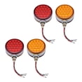 thumbnail image 1 of 4X 4" Round Double Face Red/Amber 48 LED Fender Reflector Stop Turn Signal Lights Fit Kenworth Peterbilt Freightliner Western Star Volvo, 1 of 8