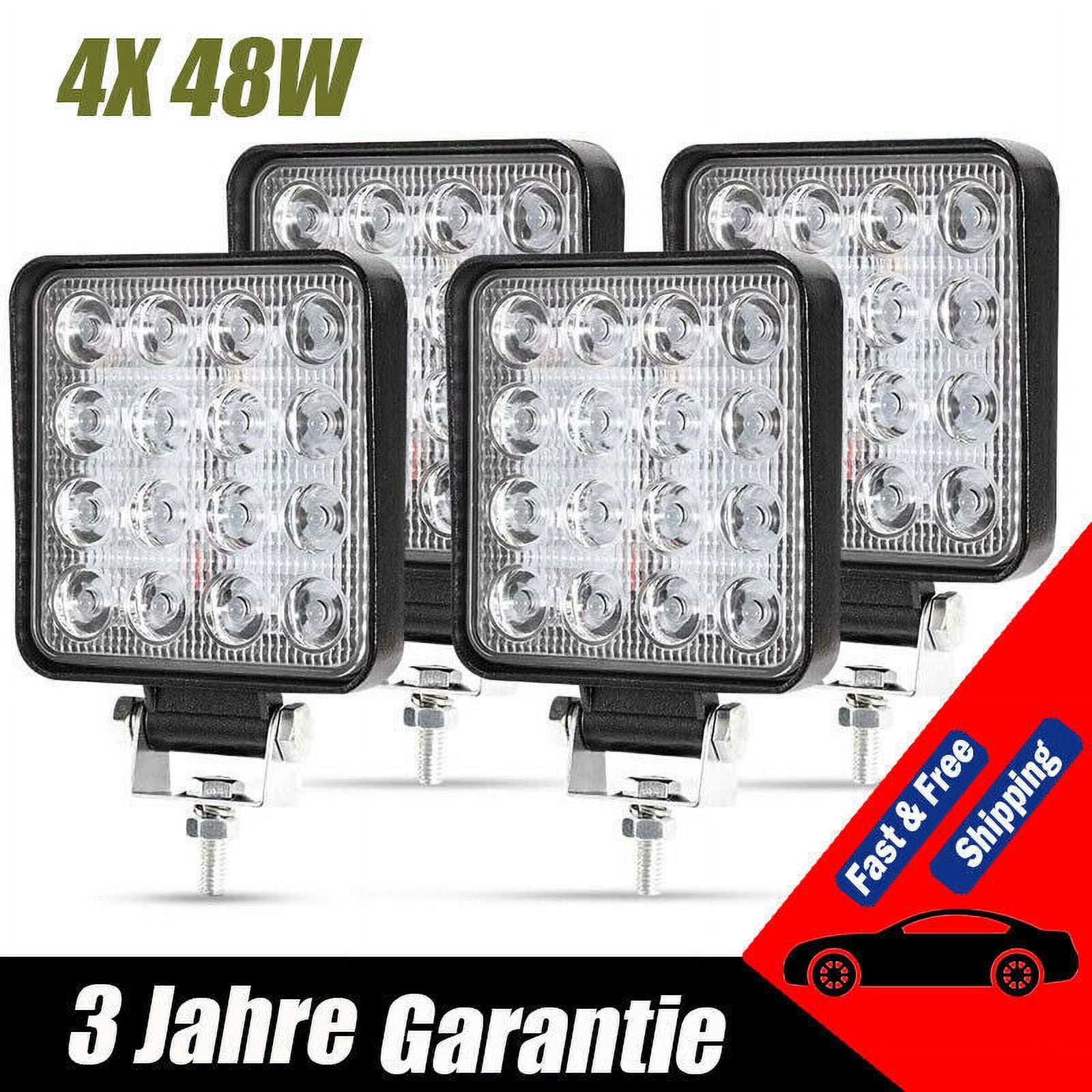 4X 48W Led Work Lights Off-Road Headlights 12V 24V Tractor Truck Excavator