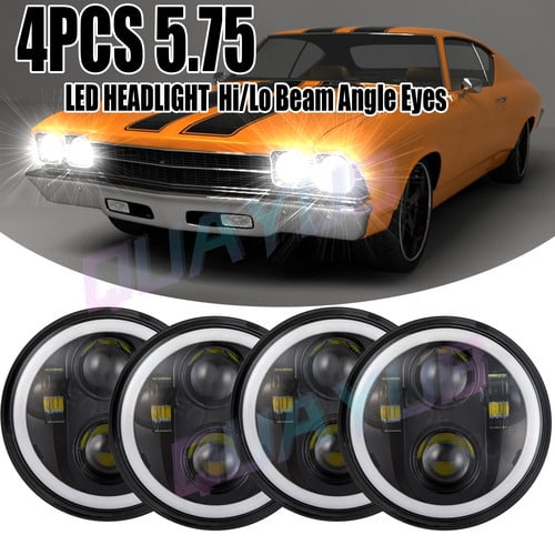4X 5.75" 5-3/4" LED Headlights Round DRL for Dodge Charger Coronet Dart Chrysler