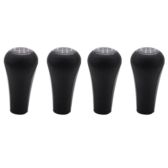 4X 5 Speed Manual Plastic Gear Shift Knob 12mm Stick Hole (Black) for Series 1 to 7 X5 E30 E36 E46 E39 E34 Z3,4 x gear shift,Black