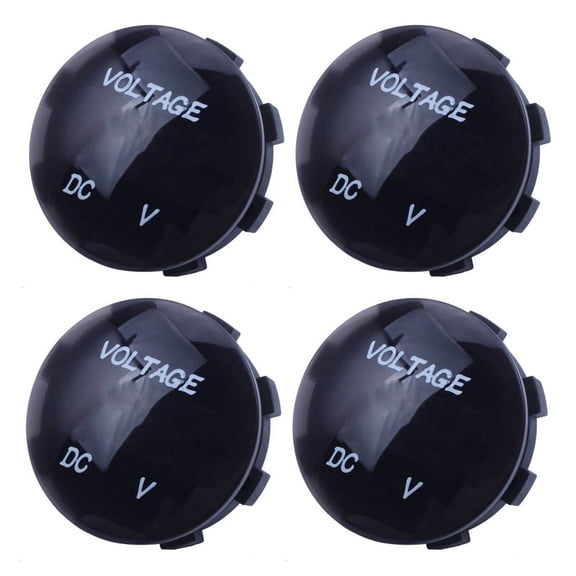 4X 5V-25V DC Voltmeter LED Digital Display Panel Mounted Round Waterproof Car Motorcycle Car,4x LED DC Voltmeter,Black&green