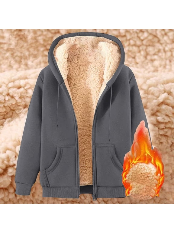 4X-5X Big & Tall Jackets for Men with Pockets Fleece Lined Plus Size Zip Up Hoodies & Sweatshirts Long Sleeve Solid Thermal Warm Outerwear Coats