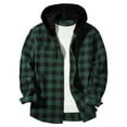 thumbnail image 1 of 4X-5X Plus Size Shirts for Men with Hoodie Big & Tall Long Sleeve Shackets Shirt Button-Down Casual Plaid Printed Going-Out Work Hoodies Tops, 1 of 5