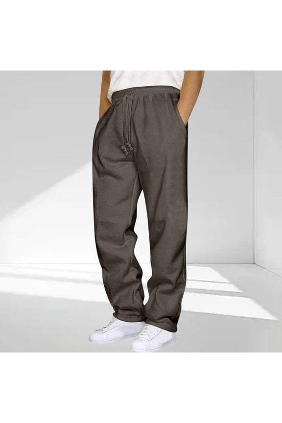 4X-5X Plus Size Sweatpants for Men Big & Tall Straight Leg Workout Pants with Pockets Relaxed Drawstring Elastic Waist Athletic Jogging Cargo Pant