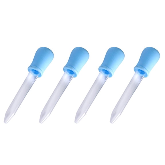 4X 5ml Clear Plastic Pipette Liquid Medicine Dropper Blue for Baby
