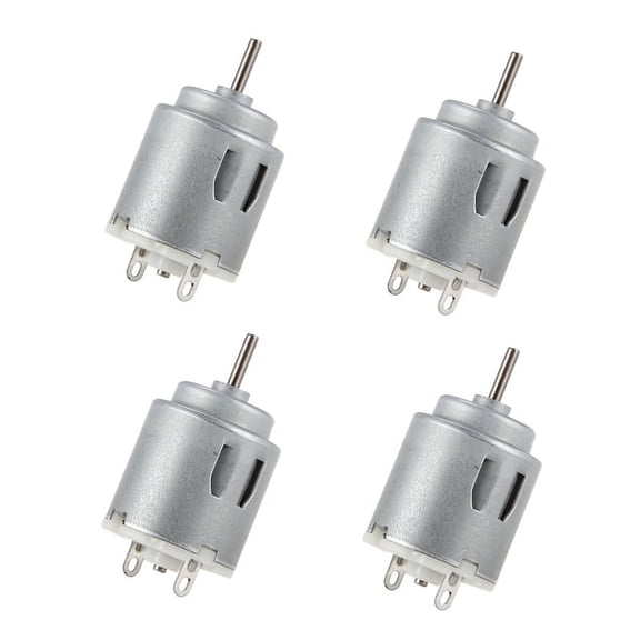 4X 6-12V 3000 RPM Cylindrical DC Shaft Motor for Smart Cars,4 x DC Motor,silver