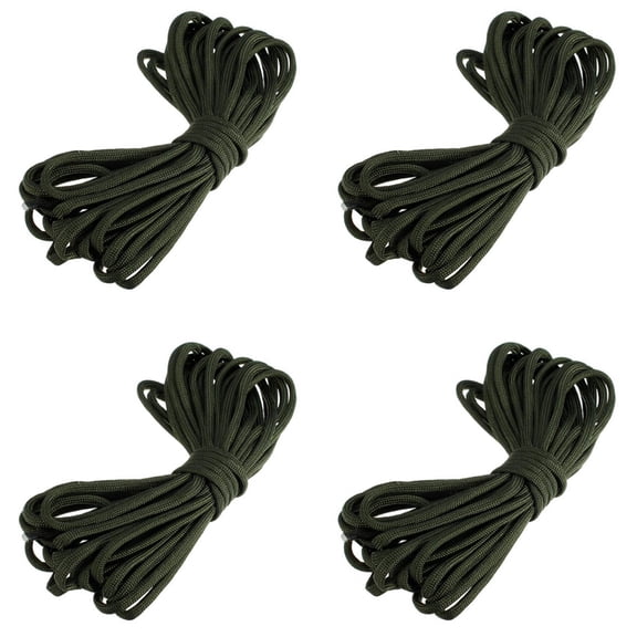 4X 7 Rope Paracord Parachute Rope Camping Survival Color: Green Length: 15M