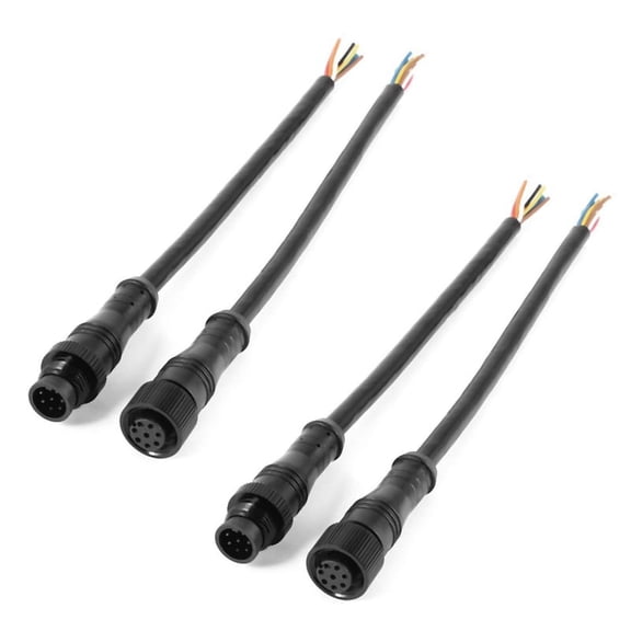 4X 8 Pin M/F Plug Waterproof Connector Cable Black,4 x 8 Pin Waterproof Connector Set,black