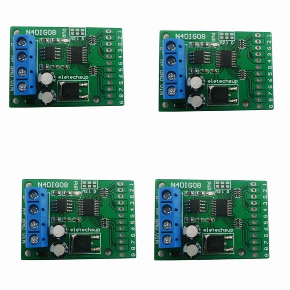 4X 8Ch Input/Output Digital Switch TTL LvTTL CMOS RS485 IO Control Module Modbus Rtu Board for PLC Relay, (No Pin)
